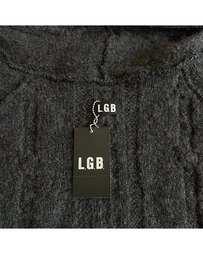 L.G.B. Cable Knit Cowl Long Cardigan