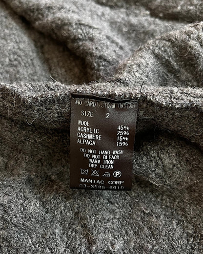 L.G.B. Cable Knit Cowl Long Cardigan