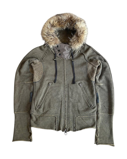 L.G.B. Raccoon Fur Hoodie Parka Sweatshirt