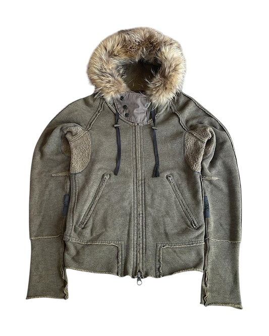 L.G.B. Raccoon Fur Hoodie Parka Sweatshirt