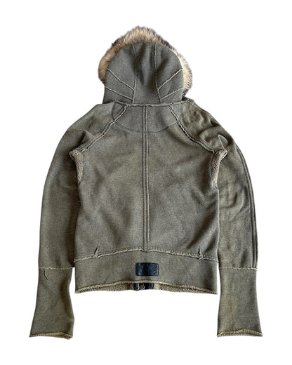 L.G.B. Raccoon Fur Hoodie Parka Sweatshirt