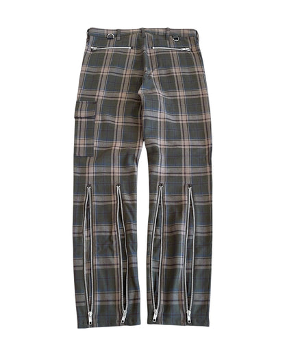 Undercover AW00 'Melting Pot' Star Knee Plaid Wool Zipper Pants