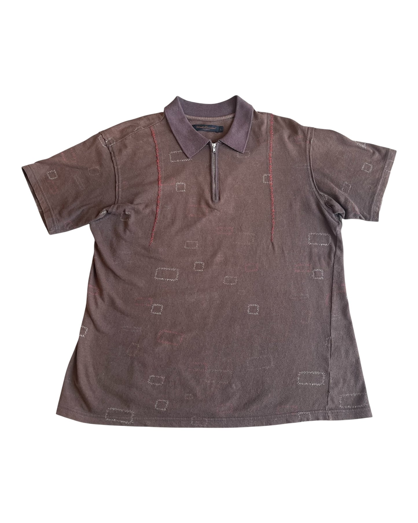 Undercover SS03 "Scab" Stitch Quarter Zip Polo Shirt
