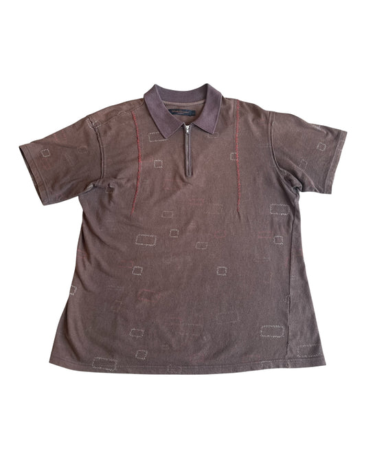 Undercover SS03 "Scab" Stitch Quarter Zip Polo Shirt