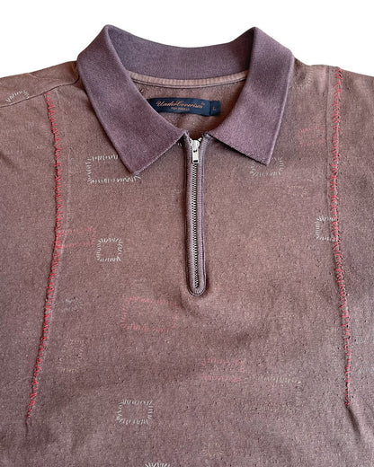 Undercover SS03 "Scab" Stitch Quarter Zip Polo Shirt