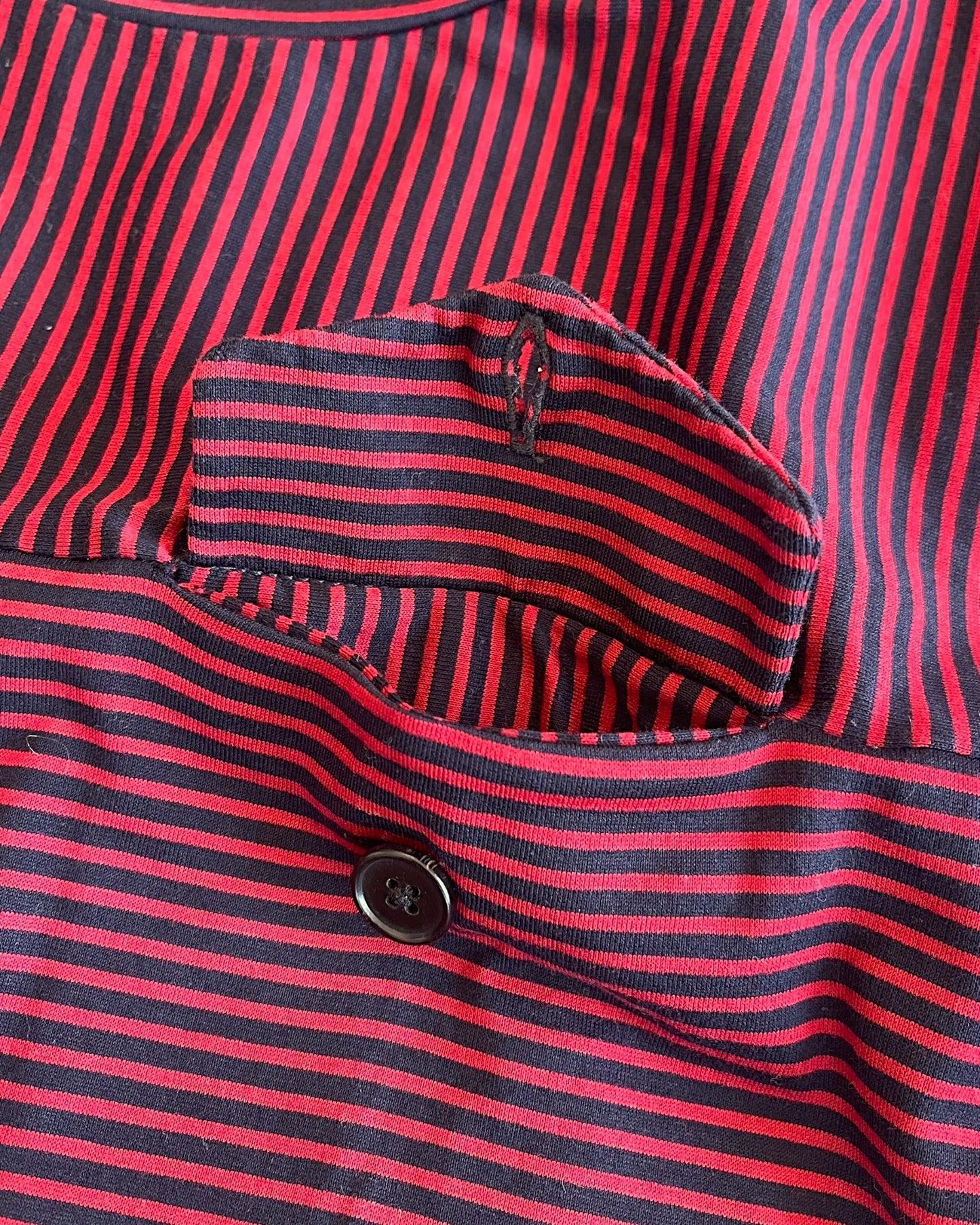 Maison Margiela SS15 Mixed Stripes Button Pocket Long Sleeve T-Shirt