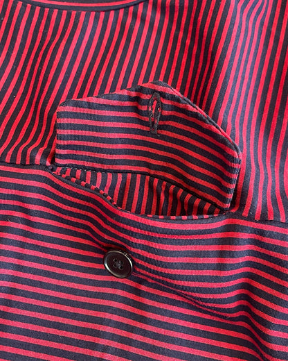 Maison Margiela SS15 Mixed Stripes Button Pocket Long Sleeve T-Shirt