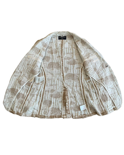 Share Spirit Homme Frayed Layer Distressed Linen Tailored Blazer Jacket