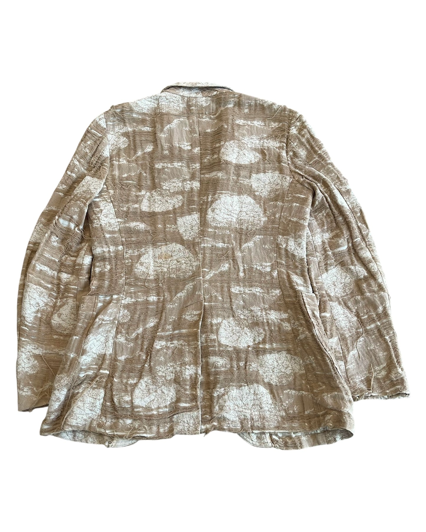 Share Spirit Homme Frayed Layer Distressed Linen Tailored Blazer Jacket