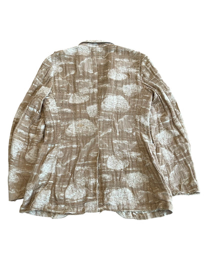 Share Spirit Homme Frayed Layer Distressed Linen Tailored Blazer Jacket