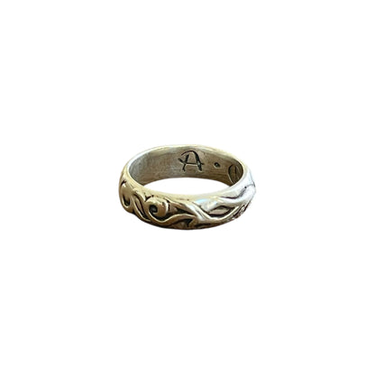A&G Rock 925 Sterling Silver Engraved Vine Ring