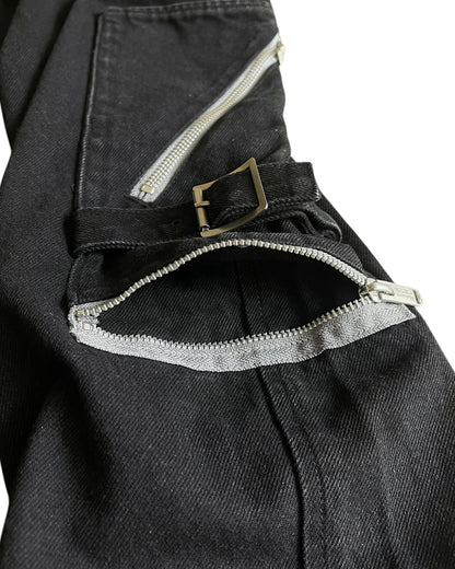 Undercover Multi-Pocket Zipper Bondage Cargo Denim Jeans