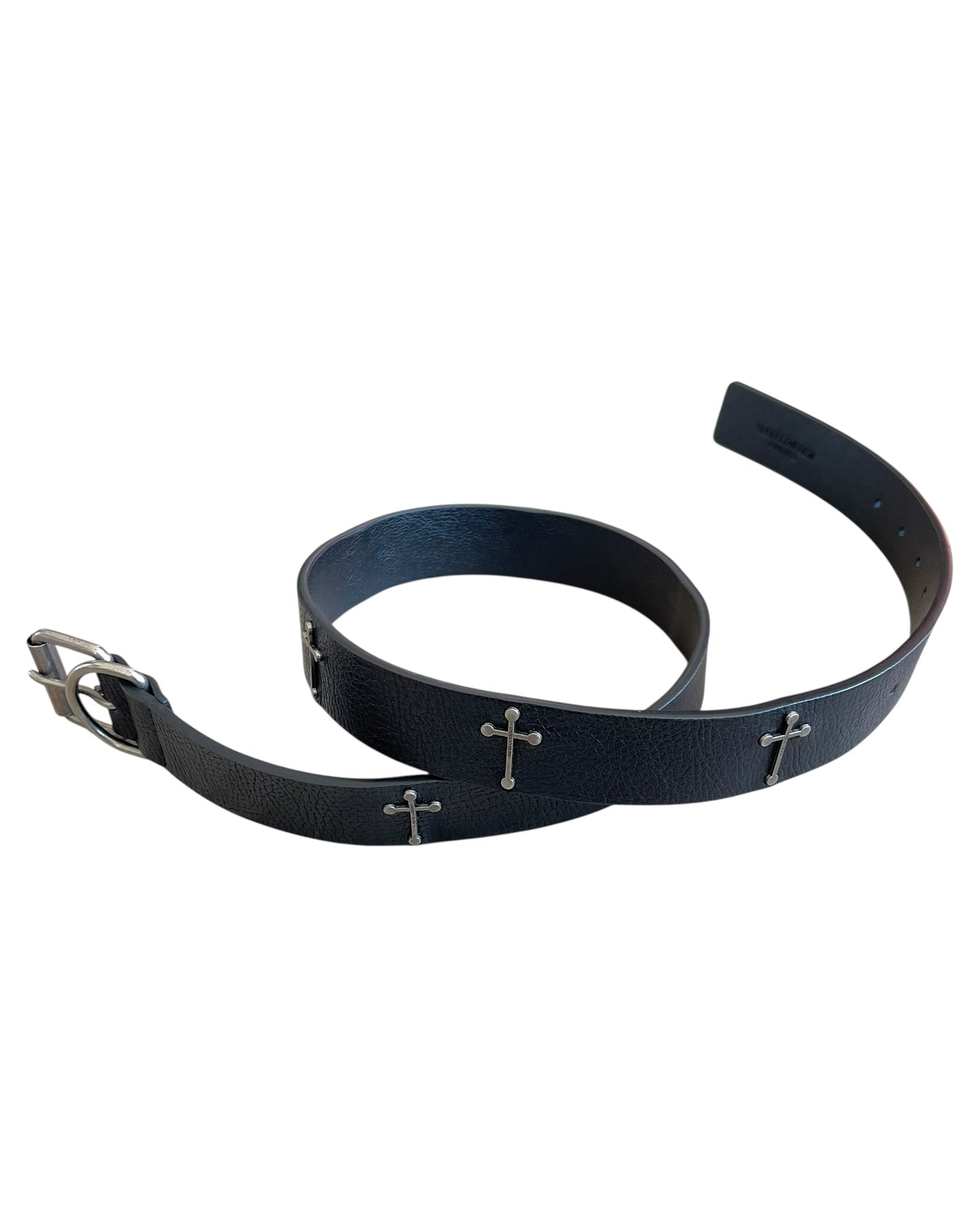 Undercover AW02 'Witch's Cell Division' Silver Multi-Cross Leather Belt