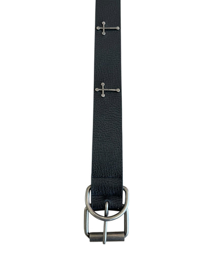 Undercover AW02 'Witch's Cell Division' Silver Multi-Cross Leather Belt