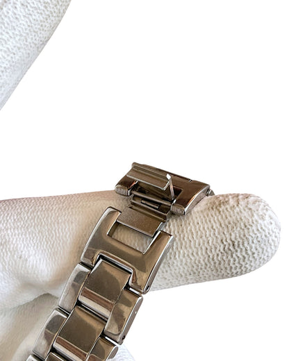 Balenciaga Vintage Roman Black Dial Rectangle Case Steel Quartz Watch