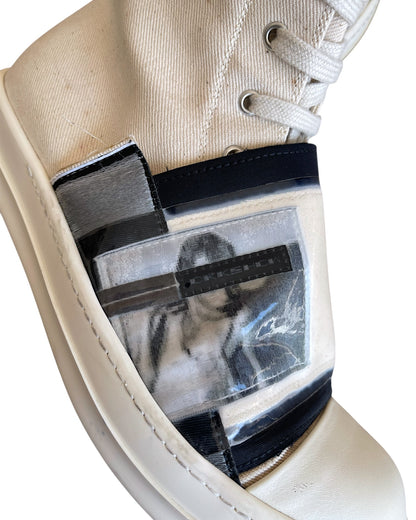 Rick Owens Drkshdw SS19 Aliens Patchwork Canvas High Ramones Sneakers