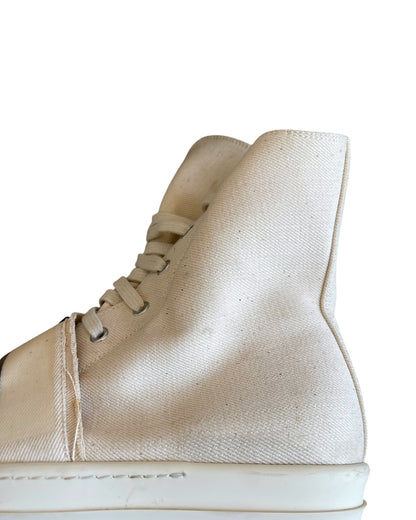 Rick Owens Drkshdw SS19 Aliens Patchwork Canvas High Ramones Sneakers
