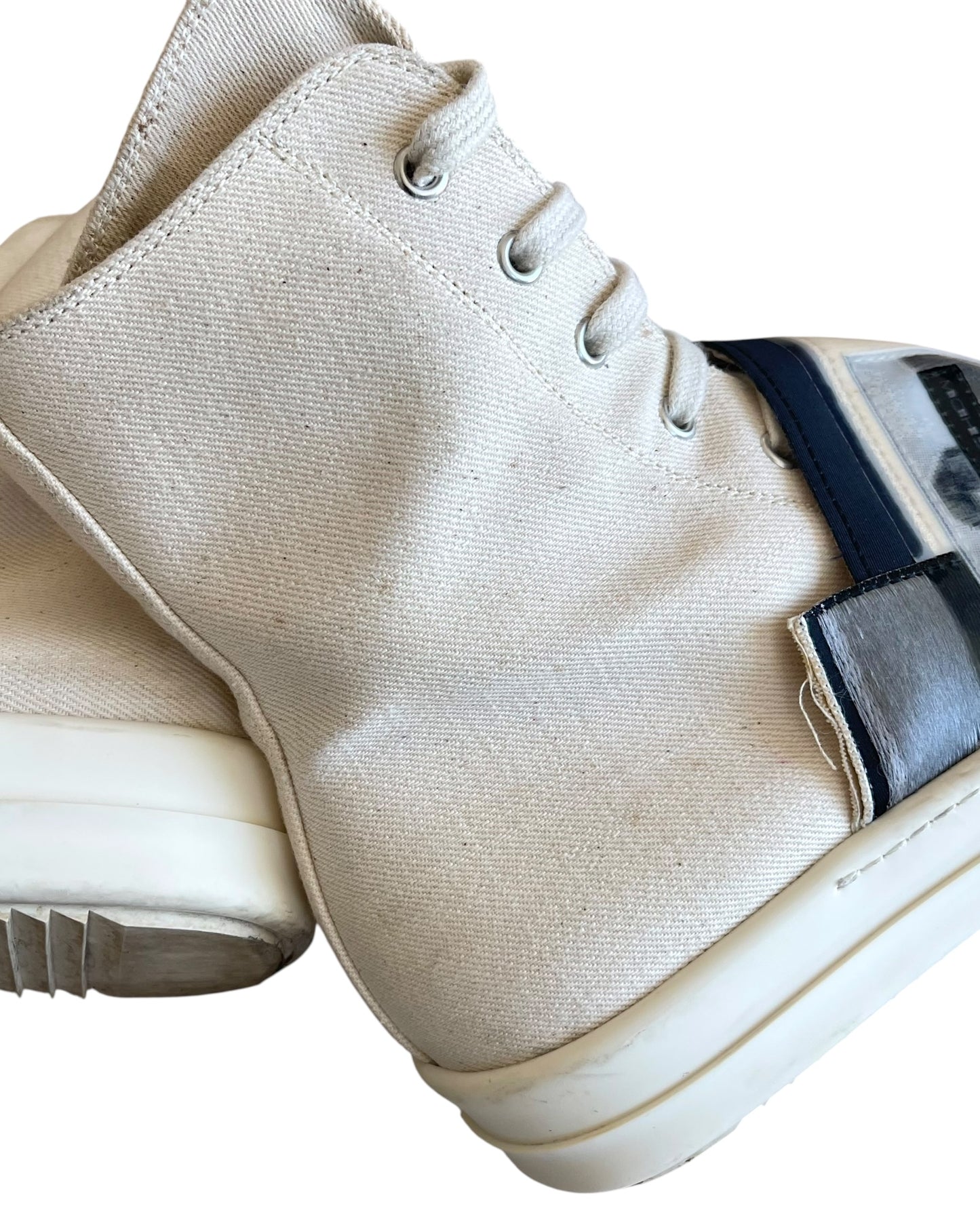 Rick Owens Drkshdw SS19 Aliens Patchwork Canvas High Ramones Sneakers