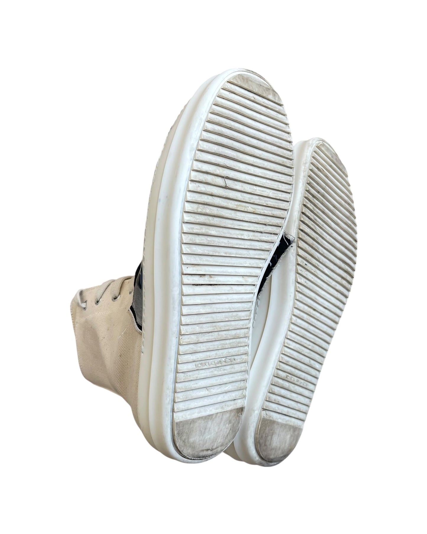 Rick Owens Drkshdw SS19 Aliens Patchwork Canvas High Ramones Sneakers