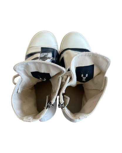 Rick Owens Drkshdw SS19 Aliens Patchwork Canvas High Ramones Sneakers