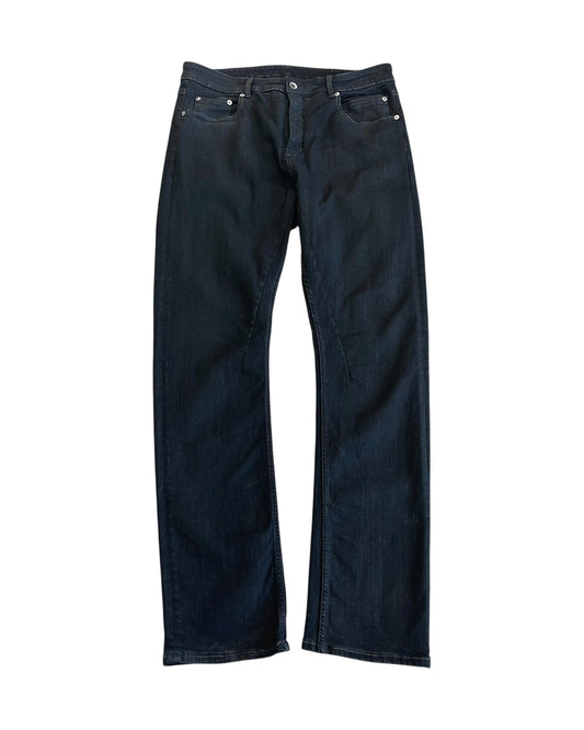 Rick Owens Drkshdw FW21 Detroit Cut Rubber Wax Coated Denim Jeans
