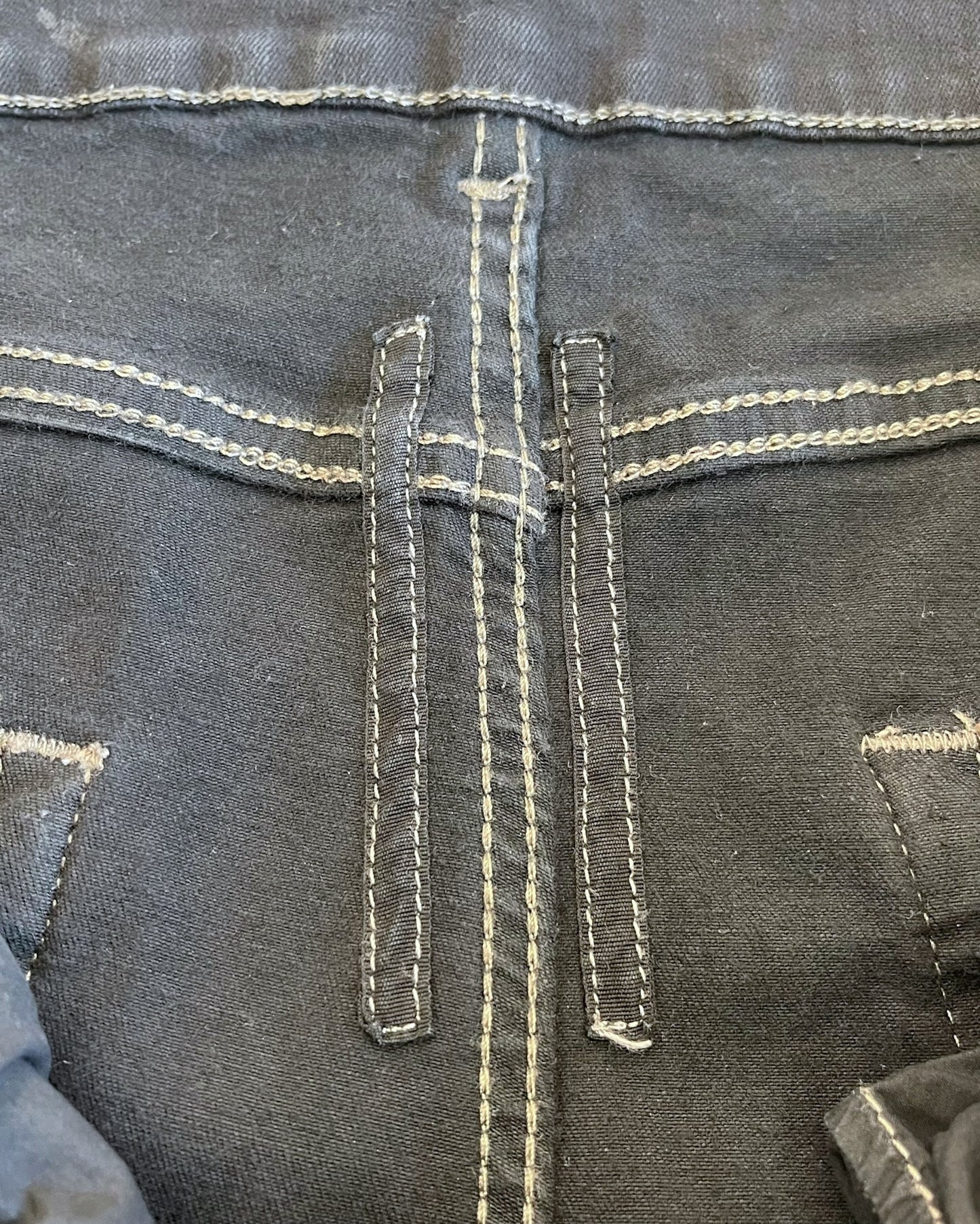 Rick Owens Drkshdw FW21 Detroit Cut Rubber Wax Coated Denim Jeans