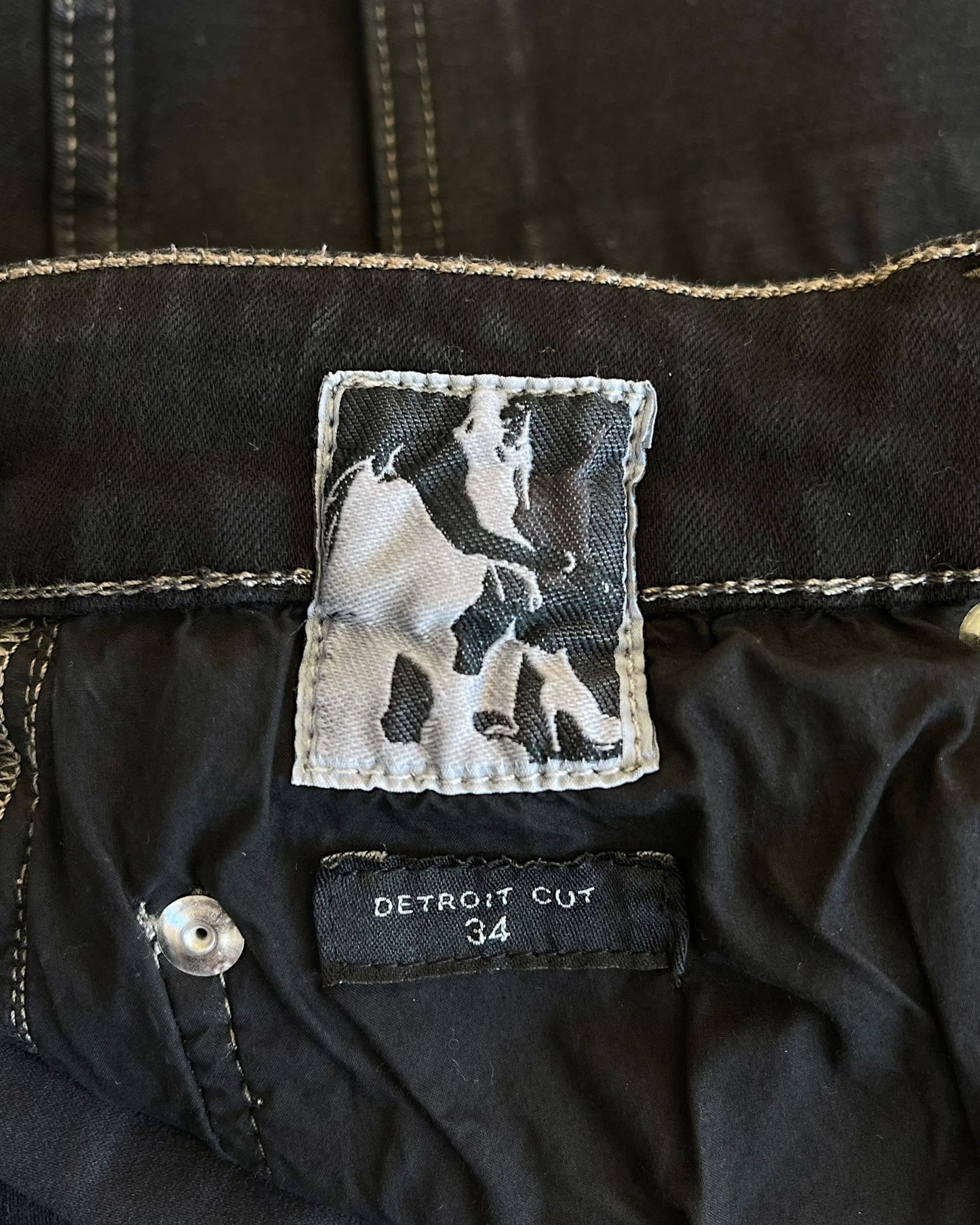 Rick Owens Drkshdw FW21 Detroit Cut Rubber Wax Coated Denim Jeans