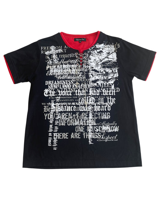 Beaumont Carr Gothic Poem Eyelet Cross Chain Layer T-Shirt