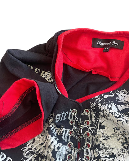 Beaumont Carr Gothic Poem Eyelet Cross Chain Layer T-Shirt