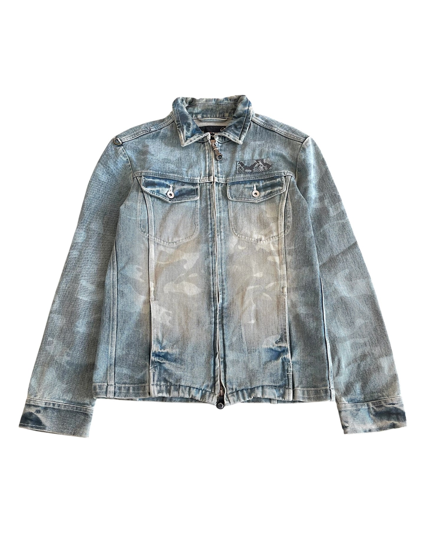 Kyoji Maruyama 2000s Python Patch Camo Trucker Denim Jacket