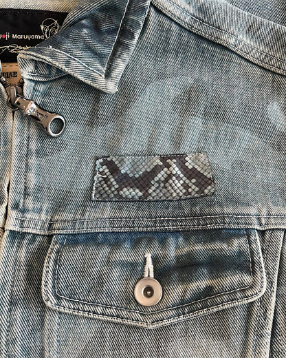Kyoji Maruyama 2000s Python Patch Camo Trucker Denim Jacket