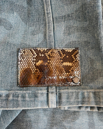 Kyoji Maruyama 2000s Python Patch Camo Trucker Denim Jacket