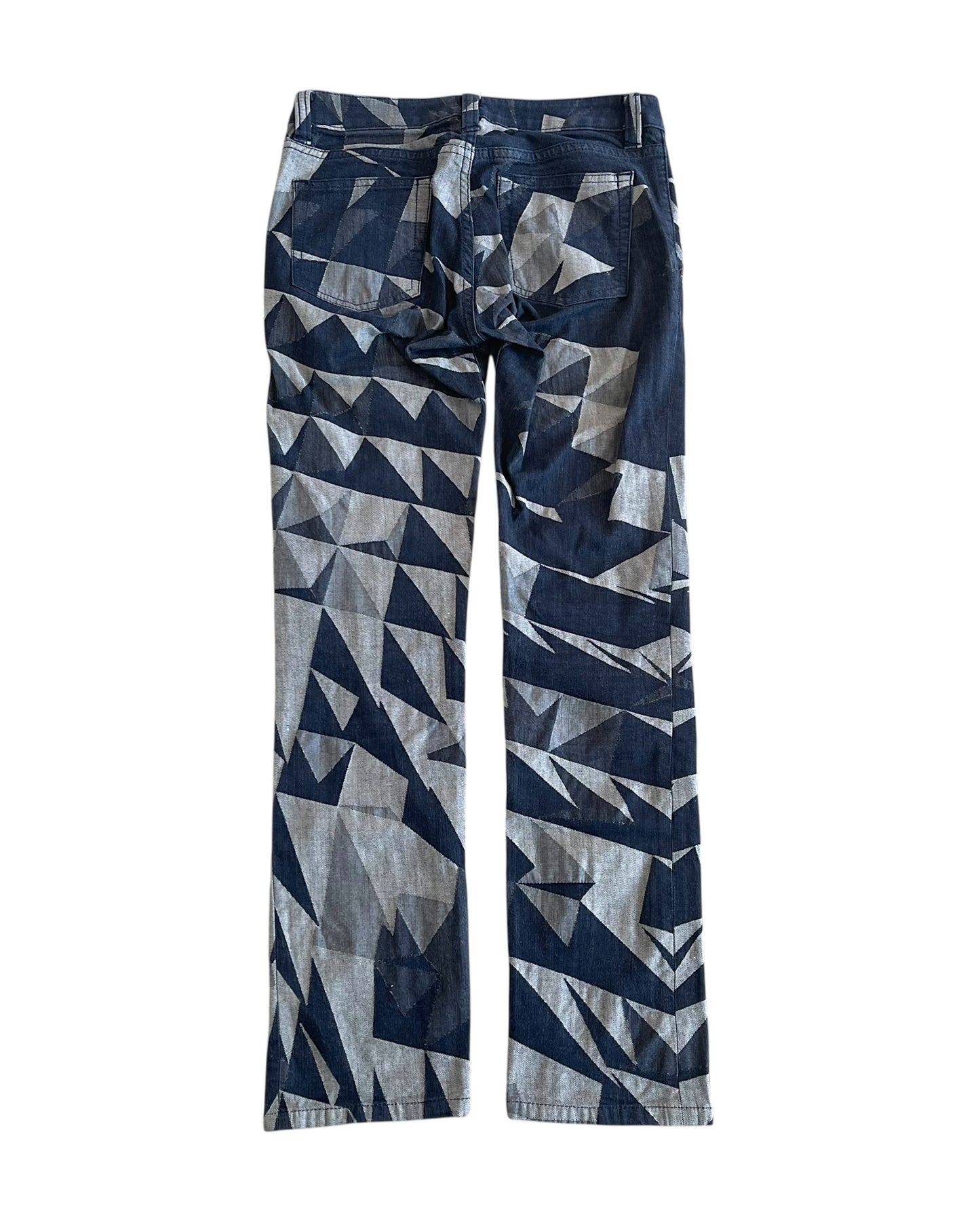 Issey Miyake A-POC Inside Geometric Prism Pattern Denim Jeans