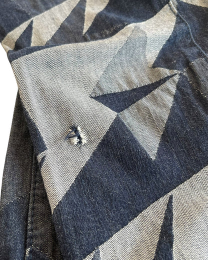 Issey Miyake A-POC Inside Geometric Prism Pattern Denim Jeans