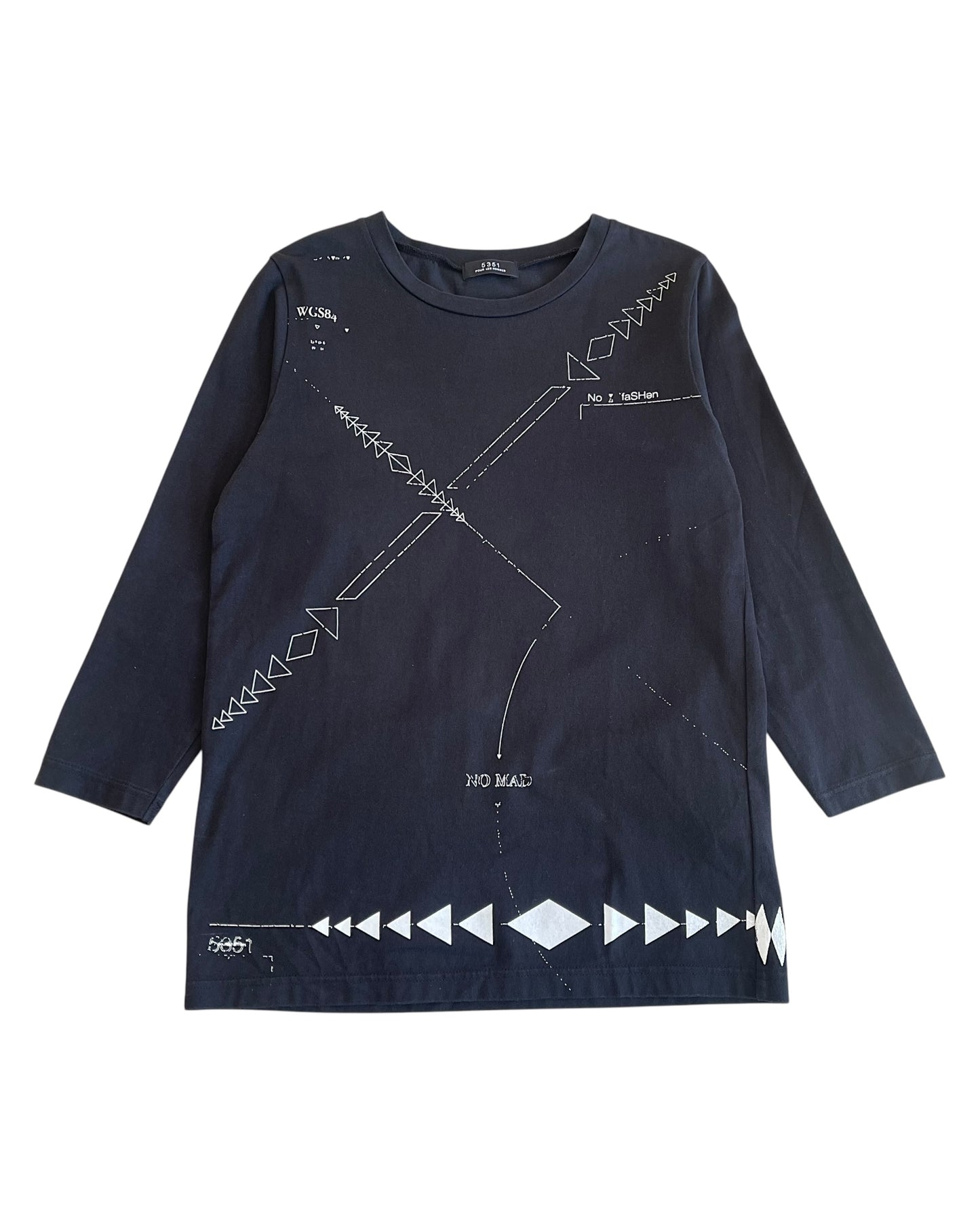 5351 Pour Les Hommes Nomad Geometric Graphic 3/4 Length T-Shirt