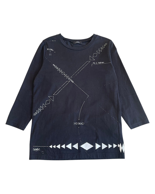 5351 Pour Les Hommes Nomad Geometric Graphic 3/4 Length T-Shirt