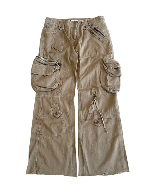 Spunky Gals 3D Mulch Multi-Pocket Cargo Flare Pants