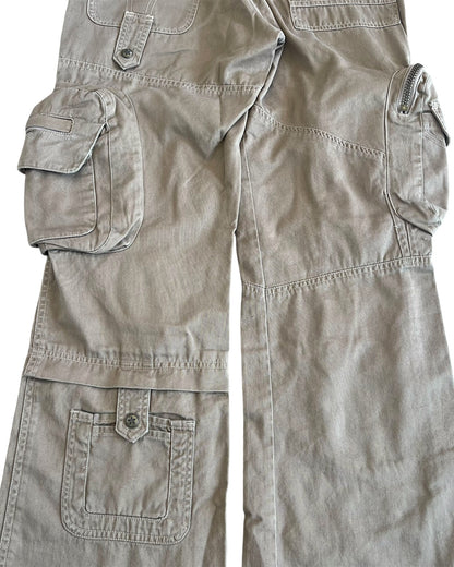 Spunky Gals 3D Mulch Multi-Pocket Cargo Flare Pants