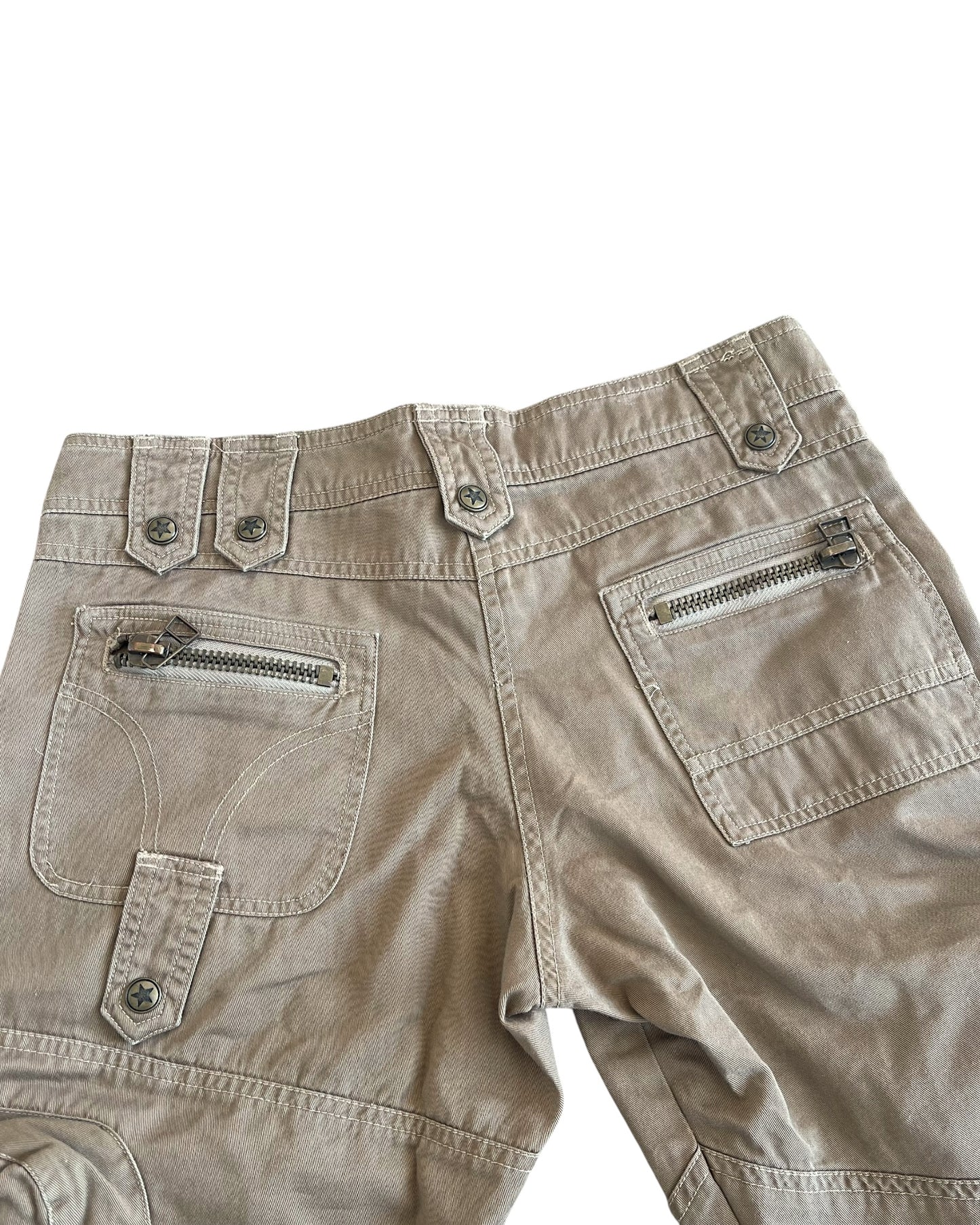 Spunky Gals 3D Mulch Multi-Pocket Cargo Flare Pants