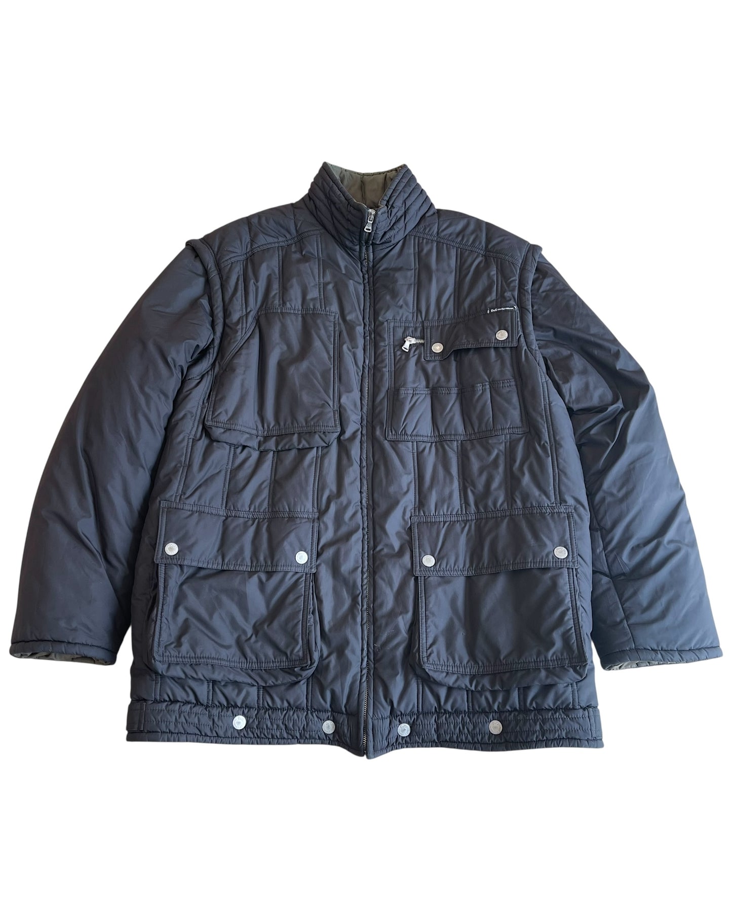 Dolce & Gabbana 2000s Multi-Pocket Modular Down Puffer Vest Jacket