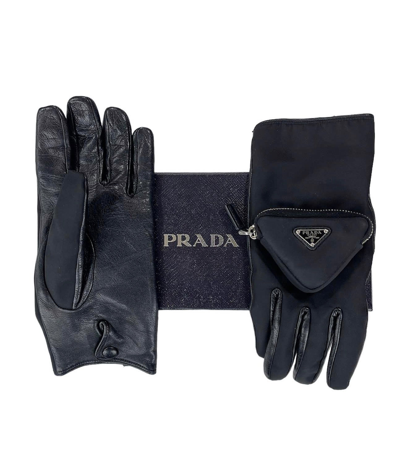 FW2021 Prada Re-Nylon and Napa Leather Gloves