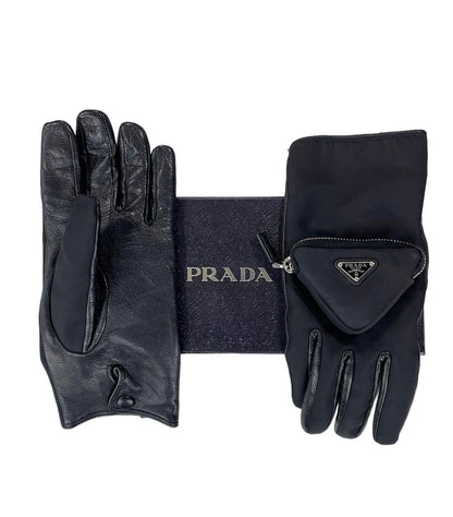FW2021 Prada Re-Nylon and Napa Leather Gloves